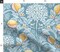 Blue Flowers Floral Citrus Damask Mustard Italian Botanical Agapanthus Large Scale Custom Printed Fabric by Spoonflower Various Fabrics by the Yard or Fat Quarter